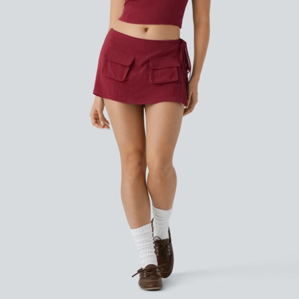 Halara Wrap Cargo Pocket Mini Skort Skirt Size Small Regular New